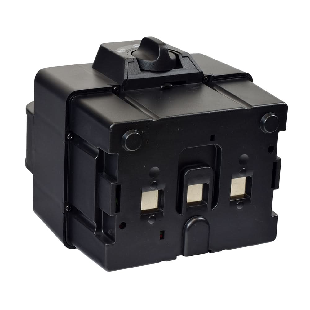 Battery Box Assembly for the Drive Phoenix HD3 & HD4, featuring a black plastic box with several buttons and a knob, essential for quick and convenient scooter disassembly and transport.