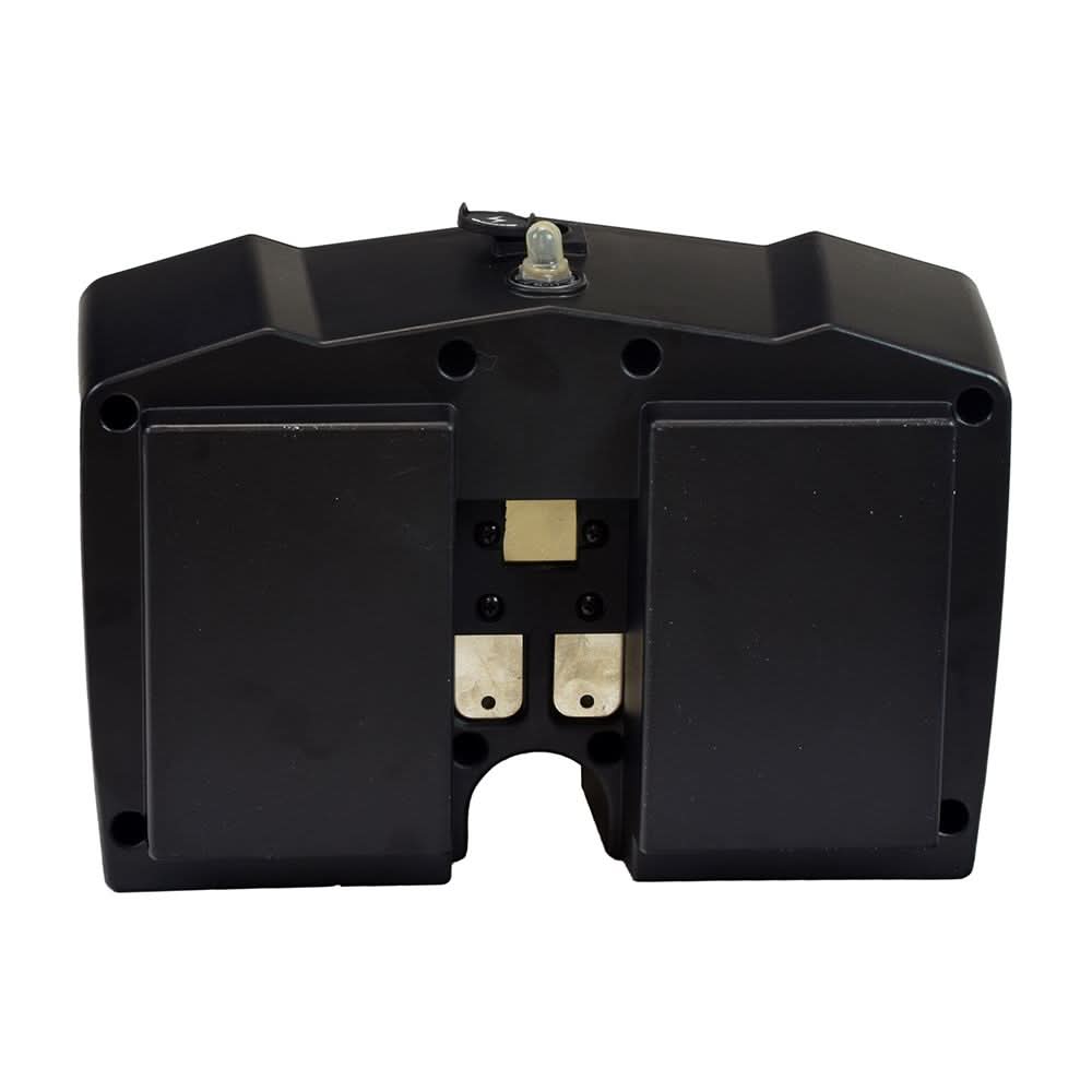 Standard Capacity Battery Box for the Drive Spitfire Scout & Spitfire Scout DLX (Blemished), featuring a black rectangular design with minor scratches, visible charging port, rubber cover, circuit breaker, and internal wiring.