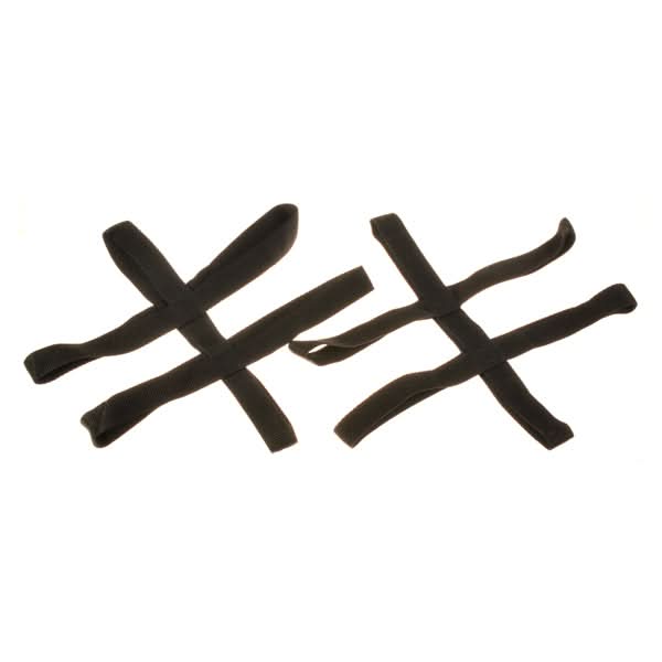 Battery Wiring Harness for the Pacesaver Espree Atlas, featuring black straps with crosses, close-up of connectors, and black nylon battery straps for easy installation.