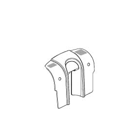 Battery Door for Jazzy 1101/1121 power chairs, depicted as a detailed black and white line art drawing, showcasing the design and structure of the metal piece with device-like features.