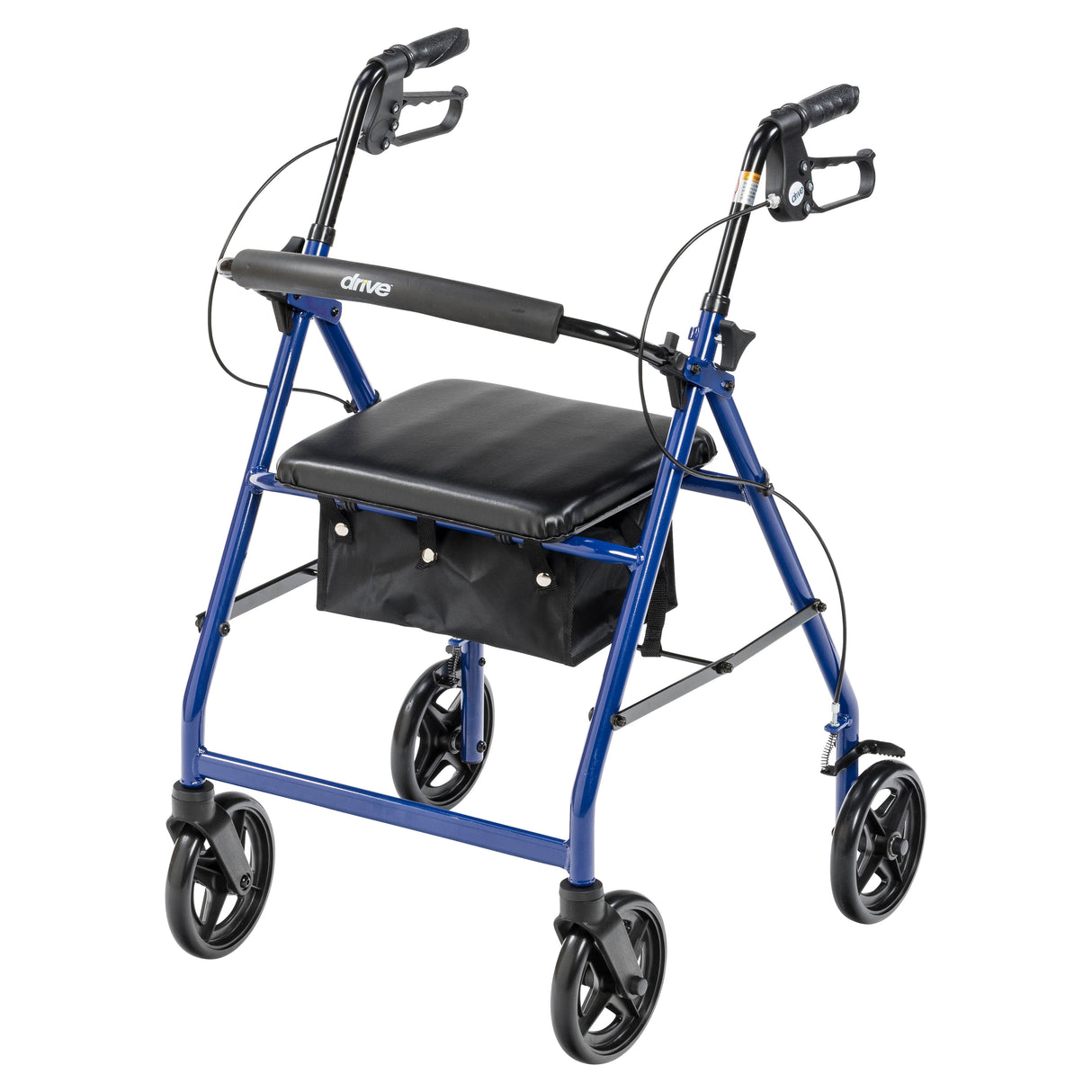 Aluminum Rollator Rolling Walker with Fold Up and Removable Back Support and Padded Seat