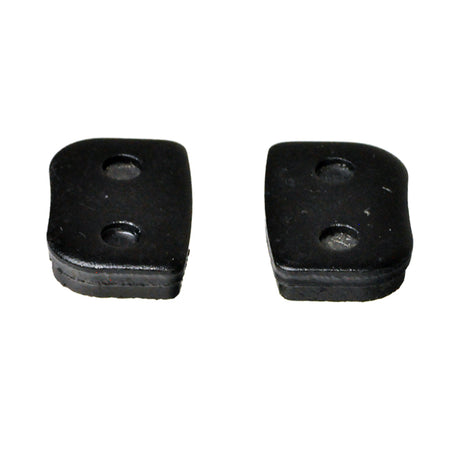 Standard Disc Brake Pads for Standard Brake Calipers (Set of 2), featuring two black rubber pads with holes, designed for gas and electric mini bikes and scooters.