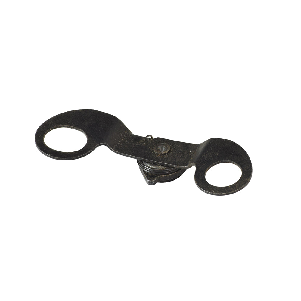 Camshaft Stopper Plate for 125cc GY6 QMI152/157 and 150cc GY6 QMJ152/157 Engines, featuring a black metal structure with two circular openings, designed for various scooters and ATV brands.