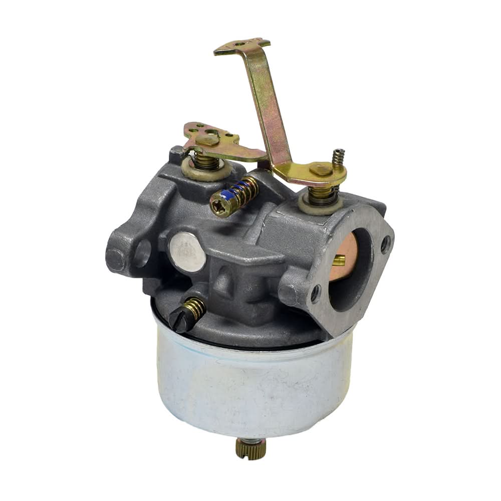 Close-up of a Carburetor 632230/632272 for Tecumseh H30, H50, H60, and HH60 Engines, showing a metal cylinder, gears, and screws.