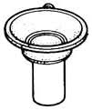 Carburetor Piston Vacuum for Honda Elite 250 (1989-1990 Models) (OEM) - Illustrated as a detailed black and white sketch of a funnel-like component, emphasizing its role in the carburetor system.