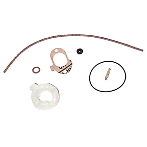 Close-up of the Carburetor Repair and Gasket Kit with Needle and Float (19/19, SF/SHB) for Vespa V9B, VMA2, highlighting a metal part and circular gasket.