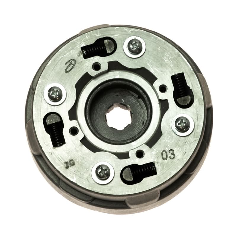 Automatic Clutch for the Baja ATV WD90R - VIN Prefix LUAH: a circular metal object with visible screws, designed to fit a slotted shaft with six lands and six grooves.