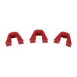 Variator Slide Guides (CVT Sliders) for 50cc, 125cc, and 150cc GY6 Scooter & Go-Kart Engines (Set of 3); three red plastic guides with holes, arranged side by side on a white background.