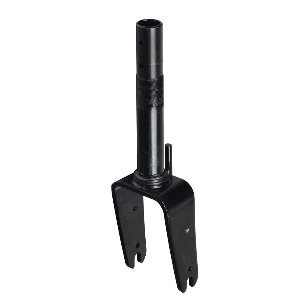 Front Fork for the Drive Medical Daytona 3, a black metal object with a long cylindrical tube and a round metal ball, essential for restoring your mobility scooter's safe and smooth function.