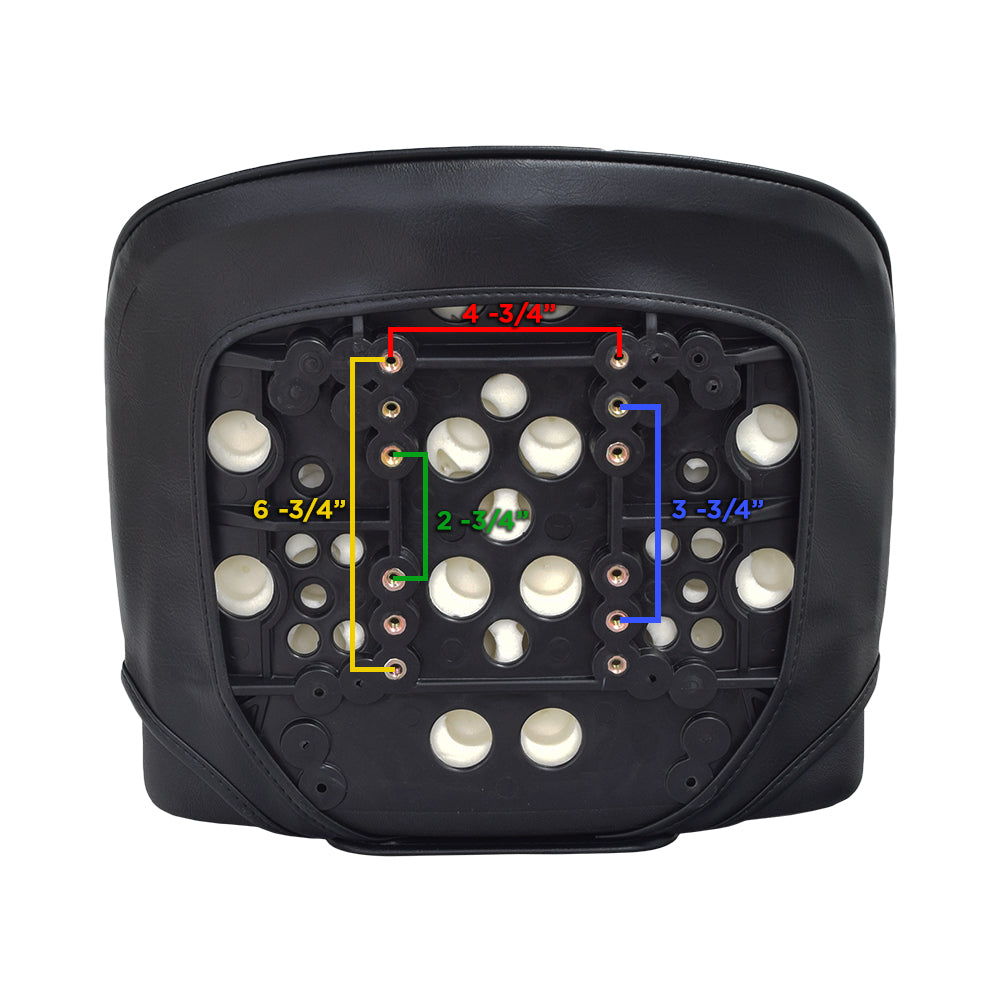 Black Seat for the Drive Medical Spitfire Scout (SFSCOUT3/SFSCOUT4) featuring a perforated black leather design with a red accent line, suitable for both 3-wheel and 4-wheel scooters.