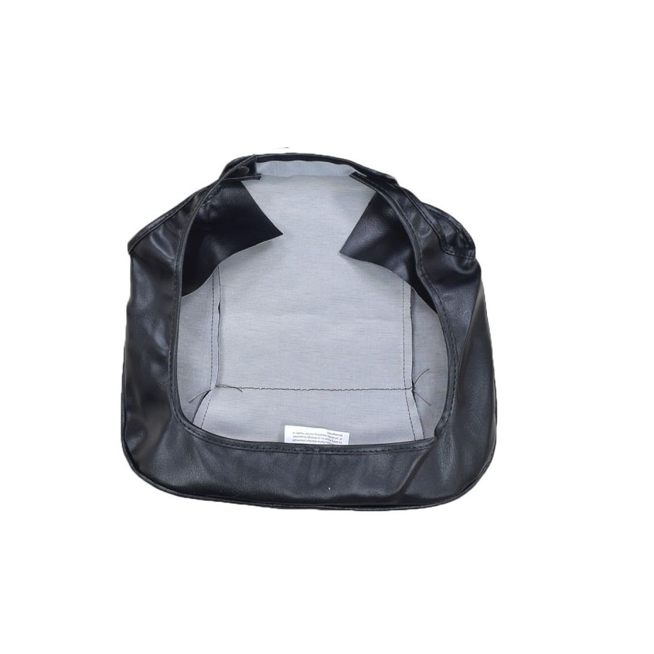 17 x 15 Seat Base Cover for Drive Medical Spitfire Scout, black leather-like material with visible white label, tailored to replace worn or damaged scooter seat cushions.