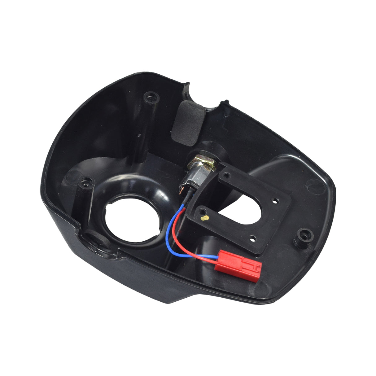 Lower Tiller Cover for the Drive Medical Spitfire Scout (SFSCOUT3/SFSCOUT4); a black plastic device with visible red and blue wires.