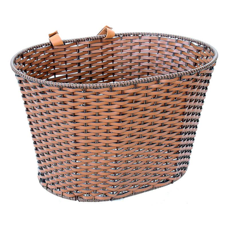 Deluxe Rattan Basket with handles, ideal for bikes and scooters from Sunlite, featured on a white background.