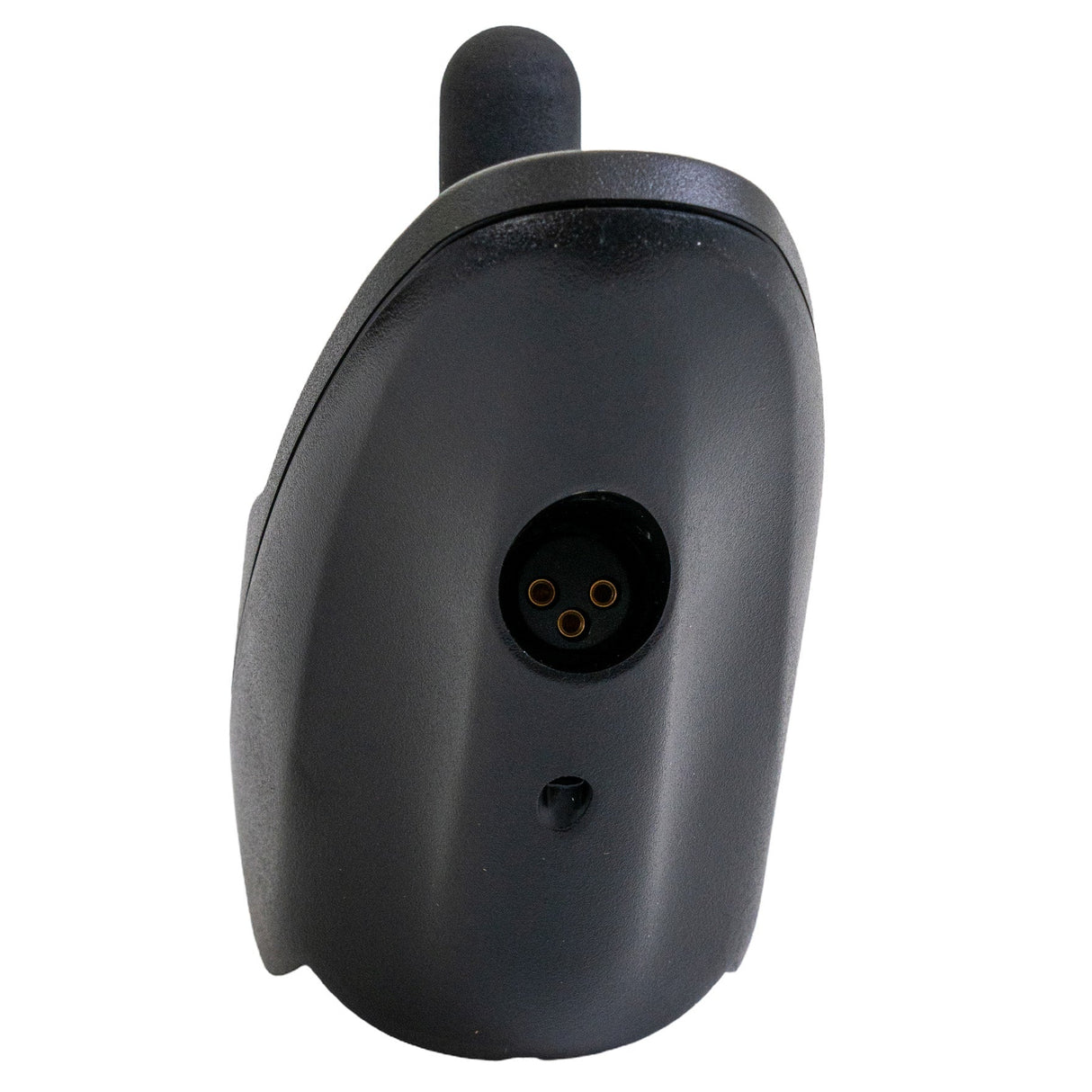 Close-up of SPJ+ Joystick for Invacare Power Chairs, showing a black device with a small round connector, highlighting the external similarity to the Dynamic Shark joystick but with distinct incompatibilities.