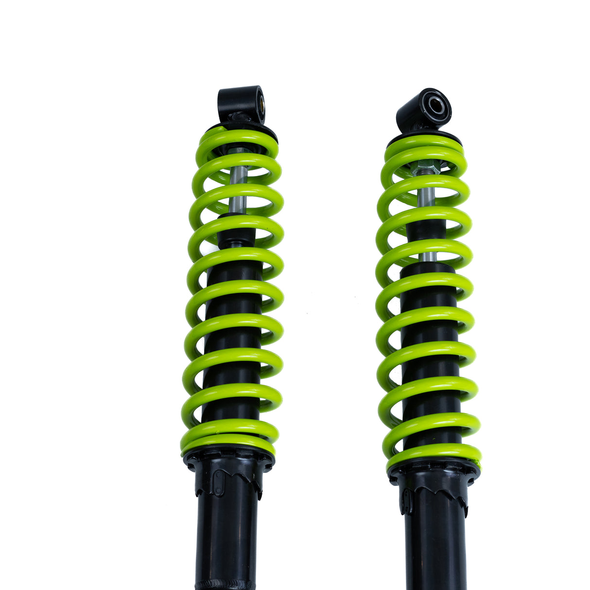 Front Shock Absorber for the Coleman AT200-B ATV (Set of 2), featuring two green coil springs designed for the front of the ATV, providing a smoother and more comfortable ride.