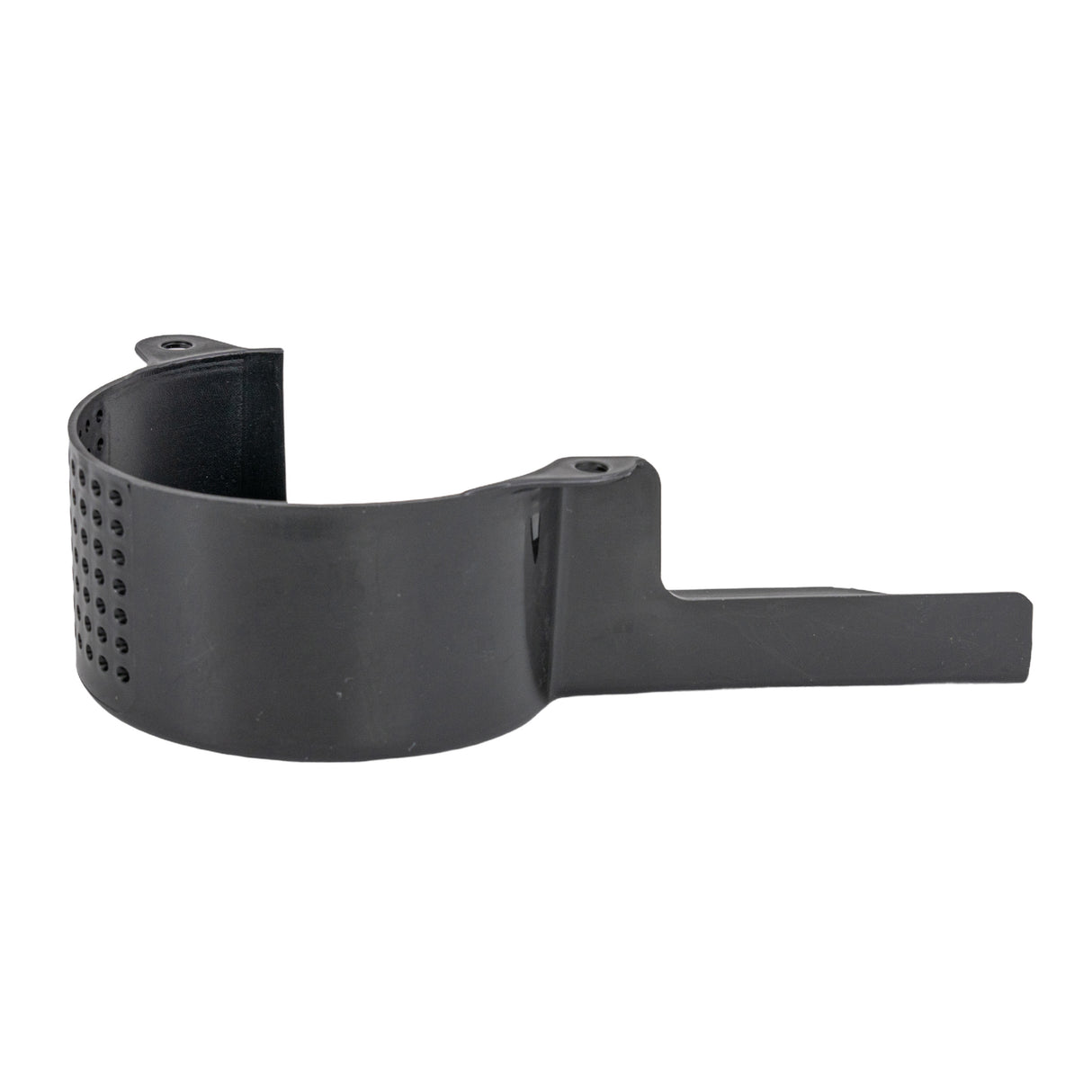 Clutch Chain Cover for the Massimo MM-MB100 Mini Bike, featuring a black plastic structure with multiple holes, designed to protect the drive clutch from wear and tear during rough usage.