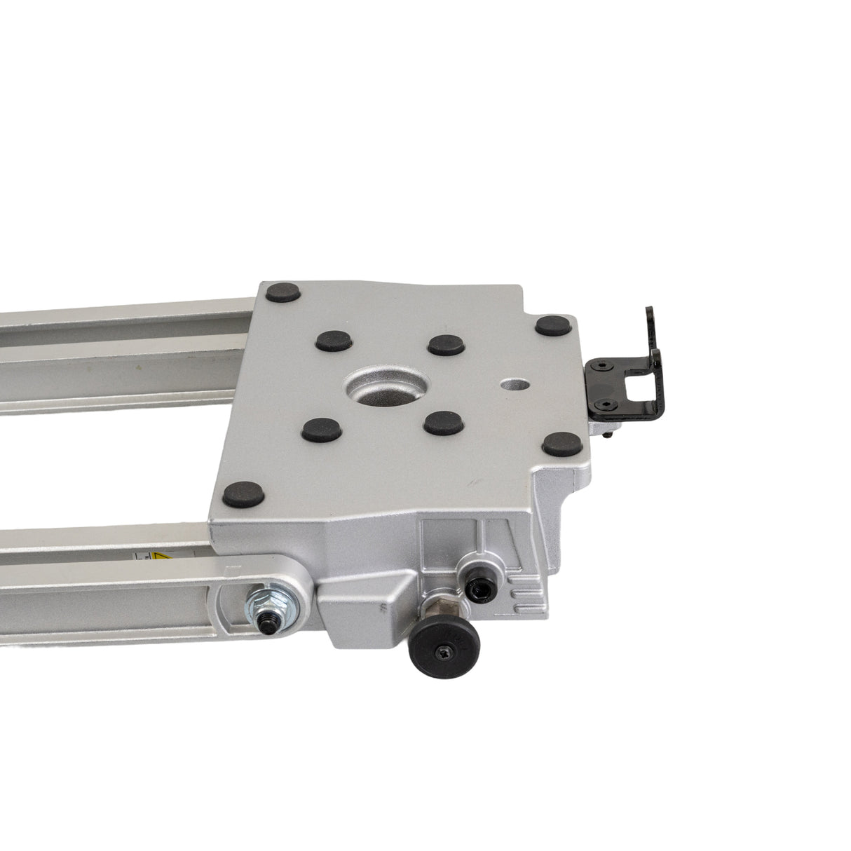 Seat Pedestal for the Golden Buzzaround CarryOn (GB120) Scooter; features a folding metal frame with black round holes and screws, essential for convenient travel assembly. Includes necessary hardware.