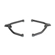 Upper A-Arm for TaoTao Targa 150 & Coleman BK200 Go-Karts: a pair of black metal arms with pre-installed bushings and spacers, featuring a central rectangular steel plate.