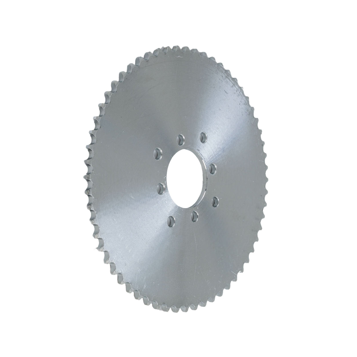 #40/41/420 Chain - 60 Tooth Sprocket for Go-Karts & Mini Bikes, a circular metal gear with a central hole and multiple mounting holes, shown in a close-up view.