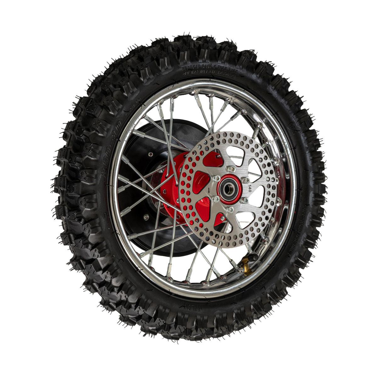 Complete Rear Wheel with Red Hub for the Razor SX500 McGrath Dirt Rocket
