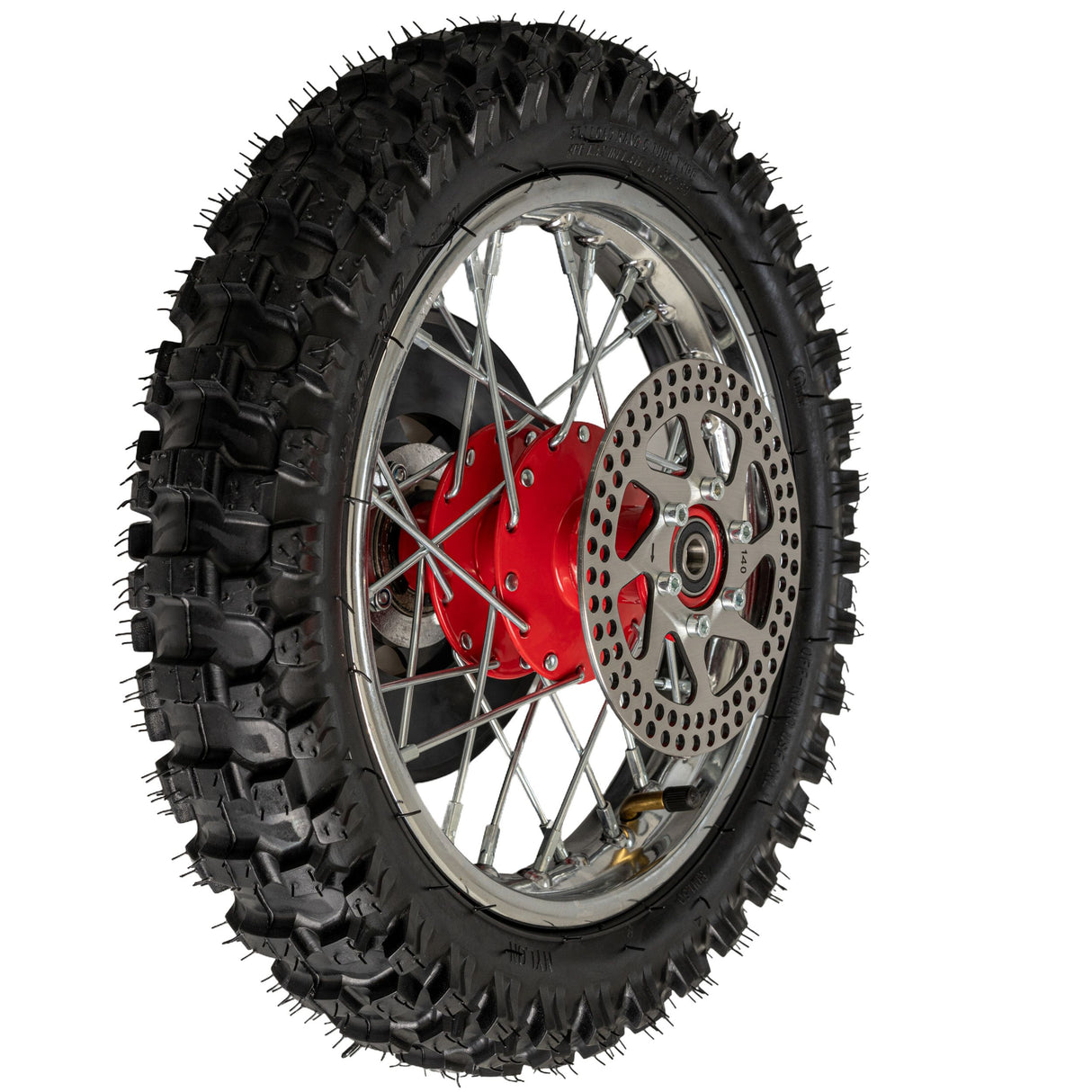 Complete Rear Wheel with Red Hub for the Razor SX500 McGrath Dirt Rocket