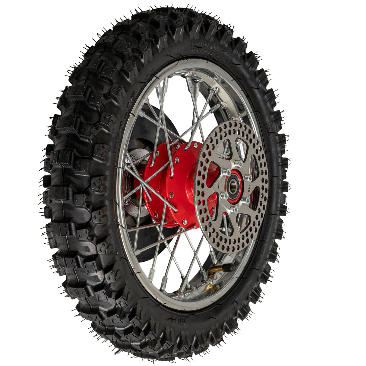 Complete Rear Wheel with Red Hub for the Razor SX500 McGrath Dirt Rocket