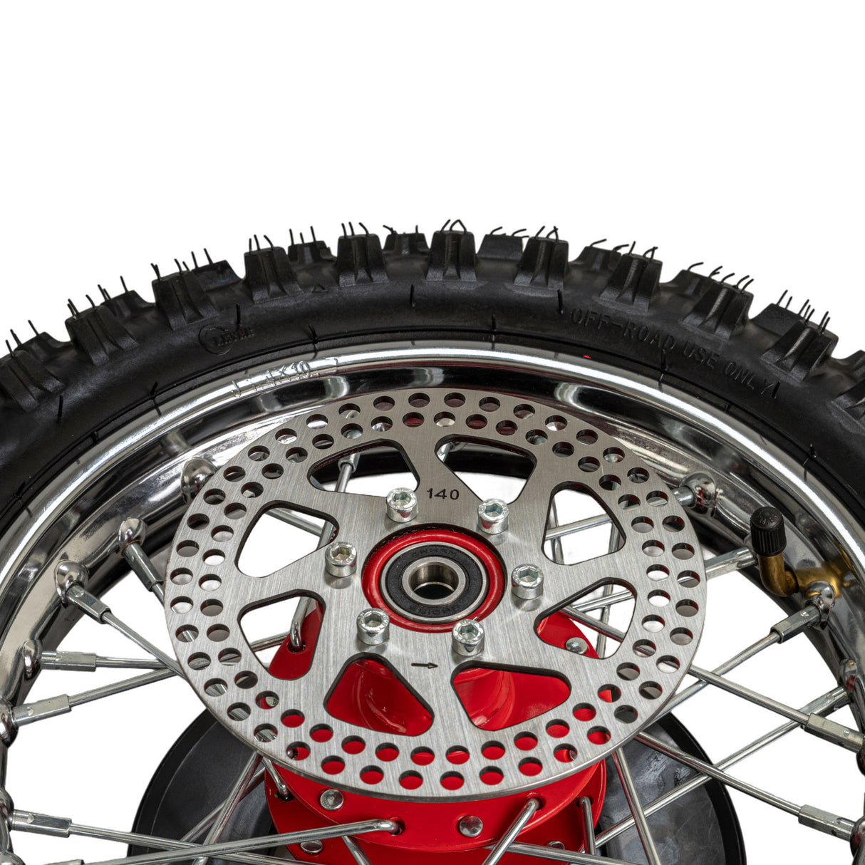 Complete Rear Wheel with Red Hub for the Razor SX500 McGrath Dirt Rocket