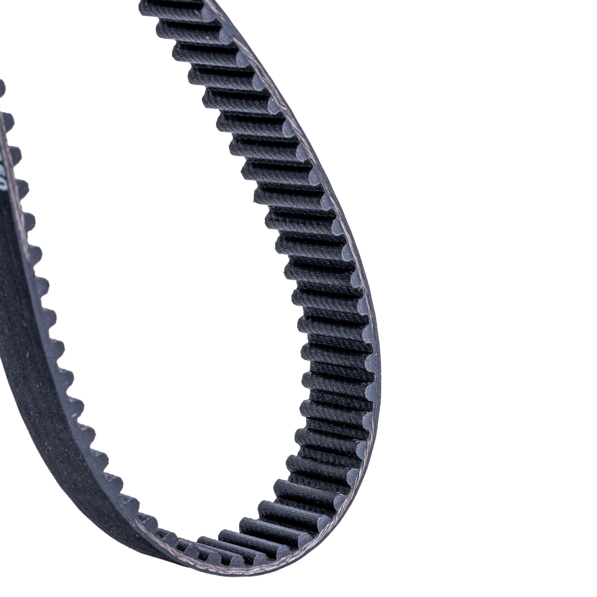650-5M/15 Drive Belt for electric scooters, showcasing a black belt with visible white text, featuring closely spaced gear-like teeth.