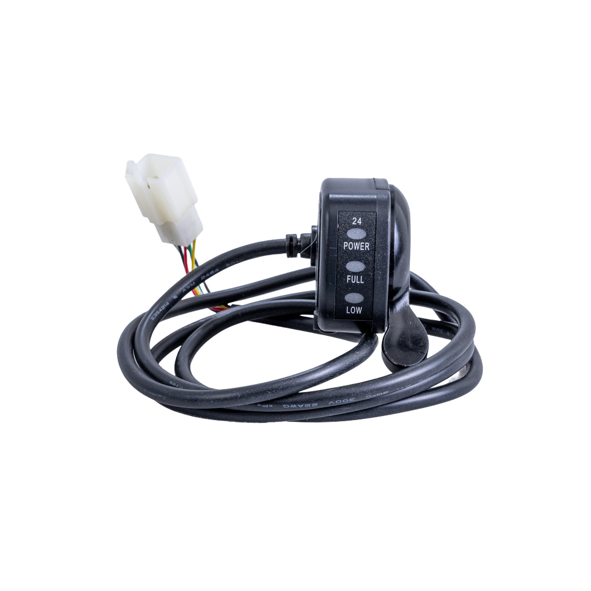 Razor Variable Speed 6-Wire Thumb Throttle for the Razor Dune Buggy (Versions 12+), Ground Force (Versions 13+), and Ground Force Drifter (Versions 3+), featuring a close-up of wires and a power button.