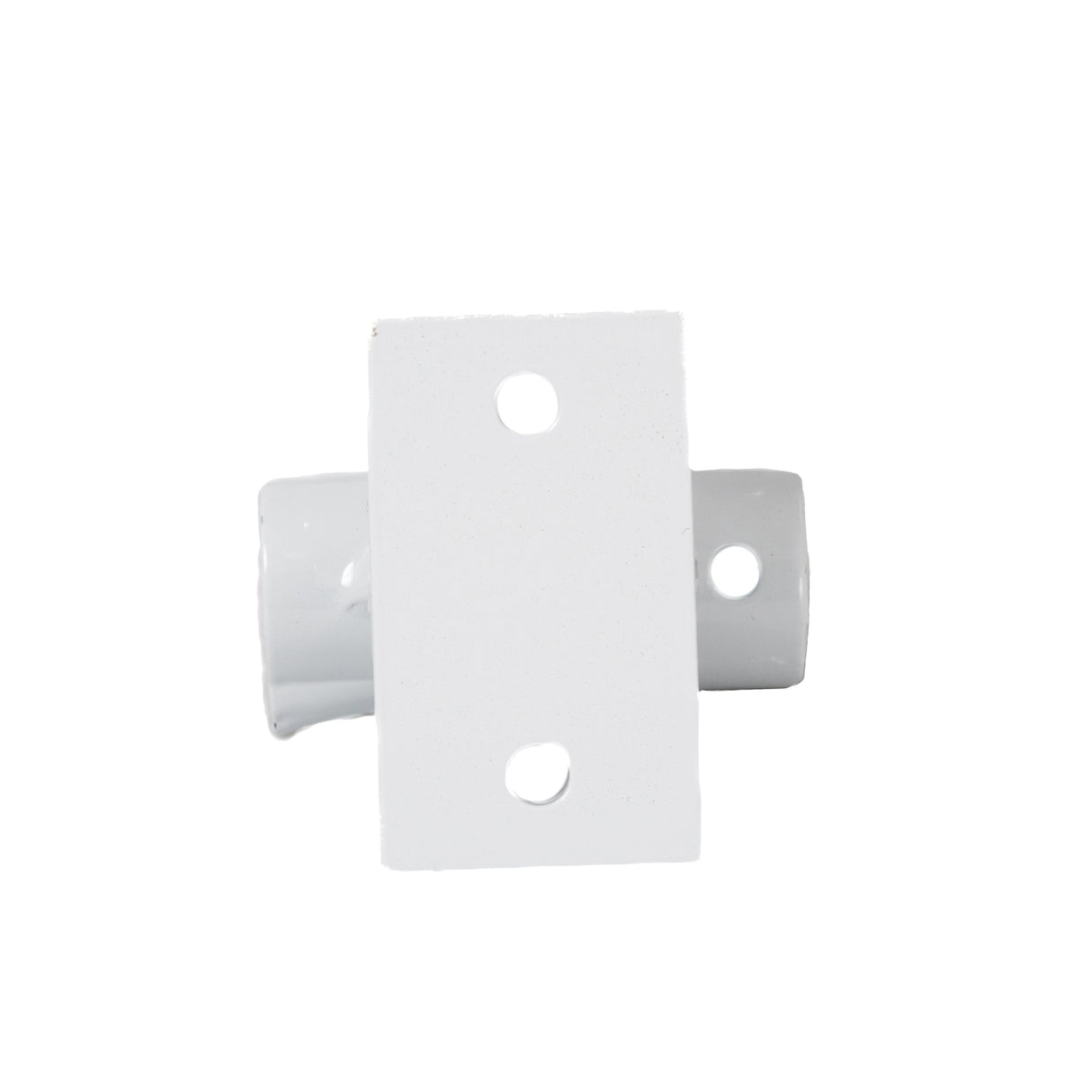 Rail Mount for Invacare G-Series Hospital Beds: A white rectangular metal piece with multiple holes designed for attaching bed rails on either side of hospital beds.