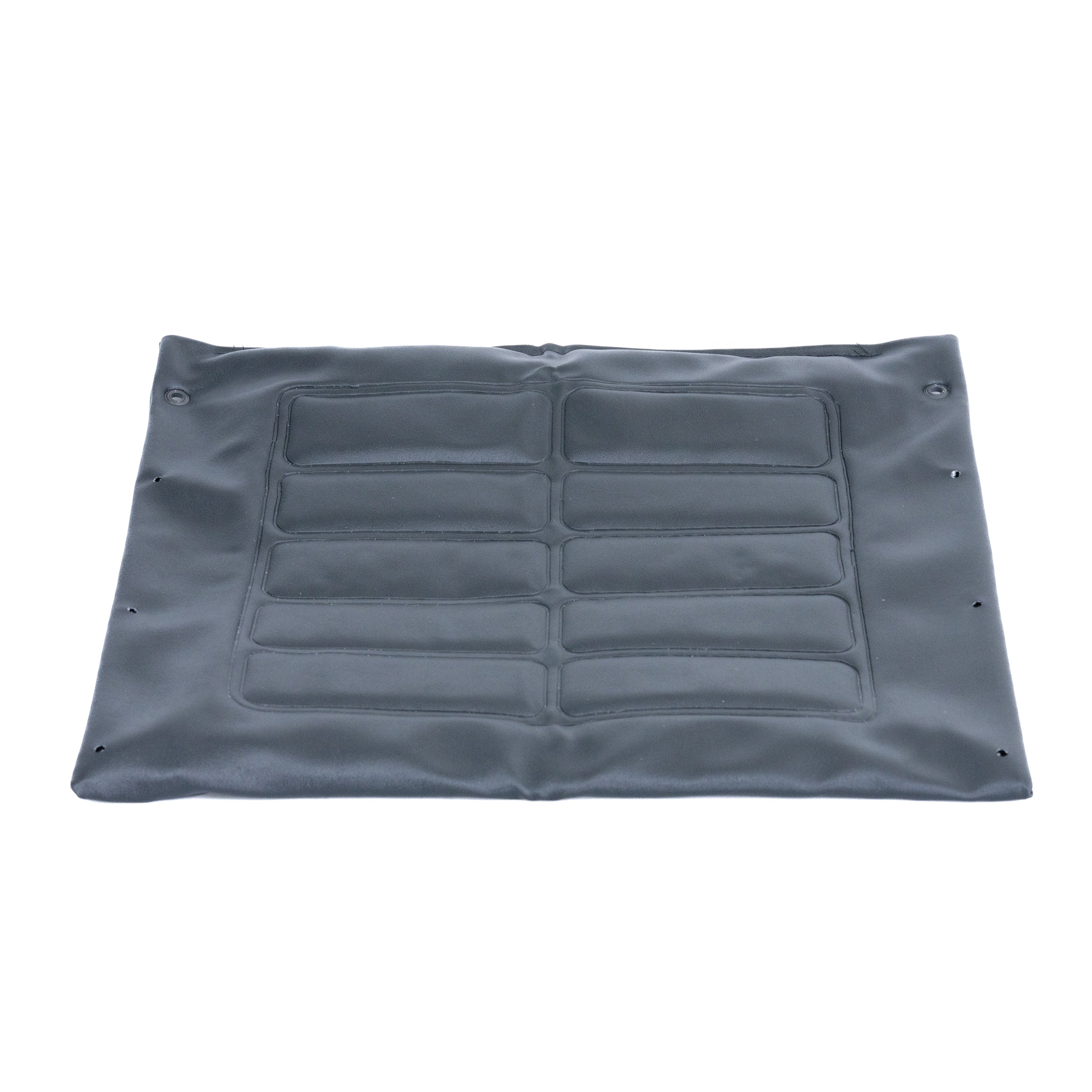 18x16 Vinyl Back Upholstery for the Invacare 9000SL Wheelchair, featuring padded cushioning and metal support braces, designed for comfort and durability. Includes mounting screws for secure attachment.