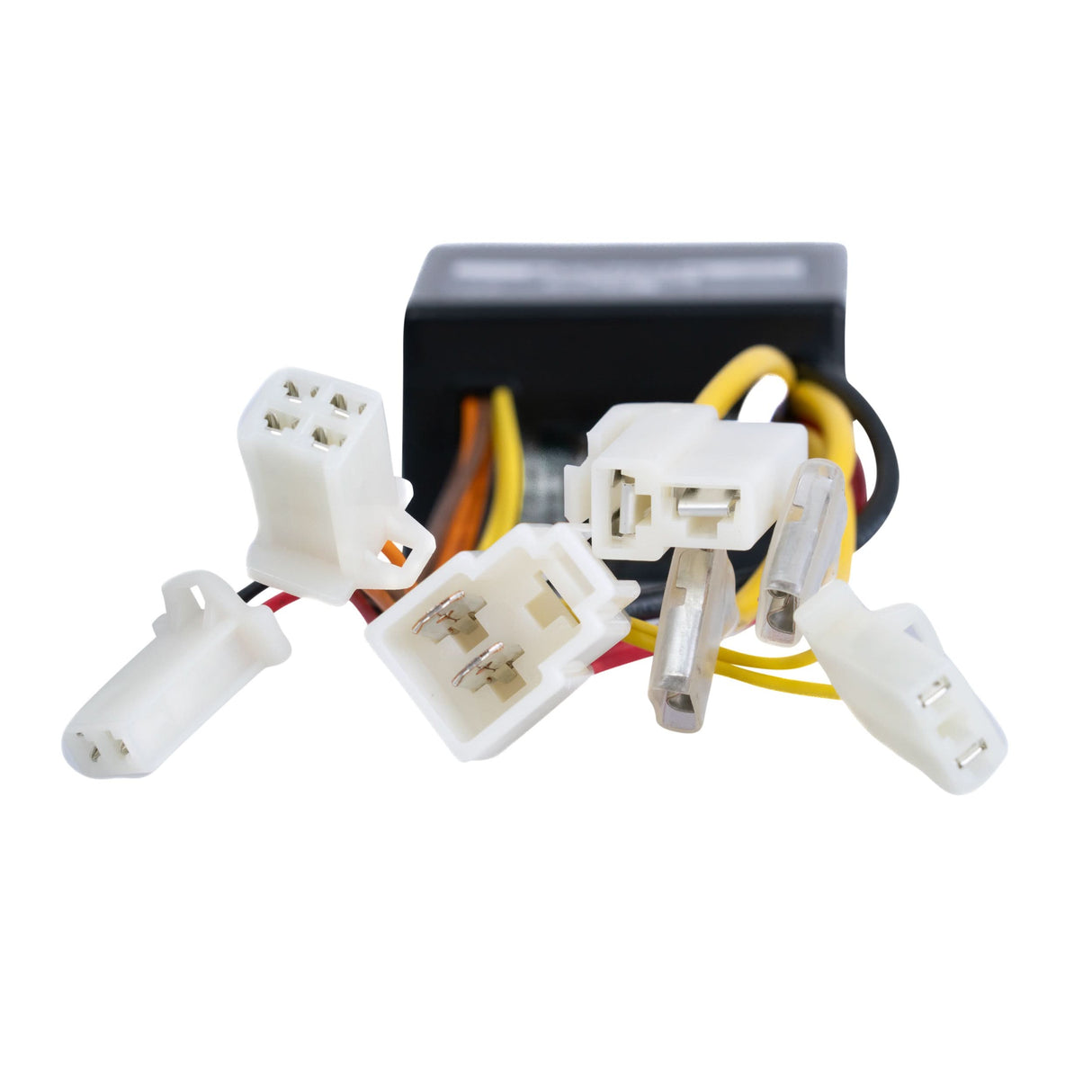 ZK2400-DP-LED Control Module with 4-Wire Throttle Connector for the Razor E100 Glow, showing a close-up of the white electrical connector and associated wires essential for all scooter versions.