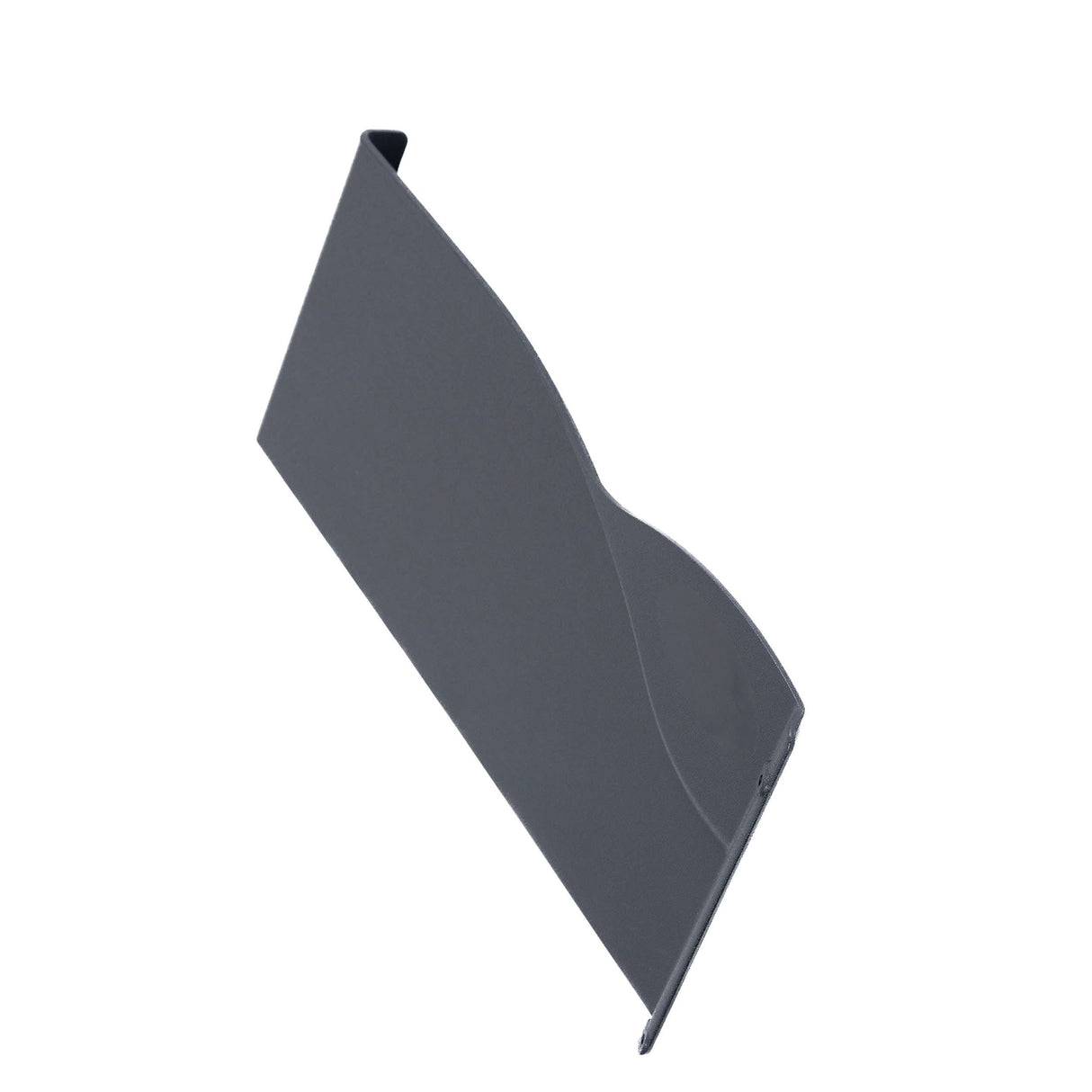 Right Full-Length Fixed Height Clothing Guard for Invacare Tracer & 9000 Series Wheelchairs, a black plastic shield with a curved edge, designed to mount under armrest pads for protection.
