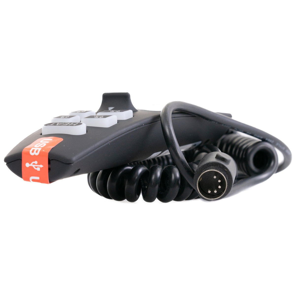 12-Button Hand Control for Pride Radiance Series Lift Chairs, featuring multiple buttons, a circular 5-pin connector, and a front USB port, designed to restore functionality to your lift chair.