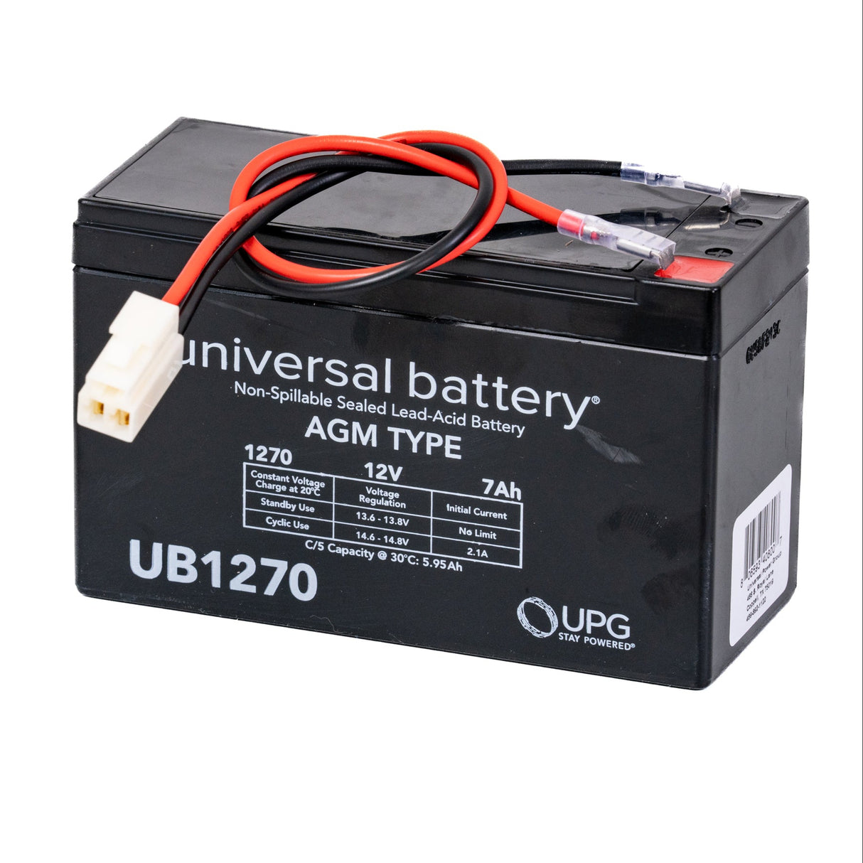 12 Volt Battery for the Viro Rides VR 550E Scooter, featuring a black rechargeable battery with red and white cables, suitable for replacement and available with or without a wiring harness and fuse.