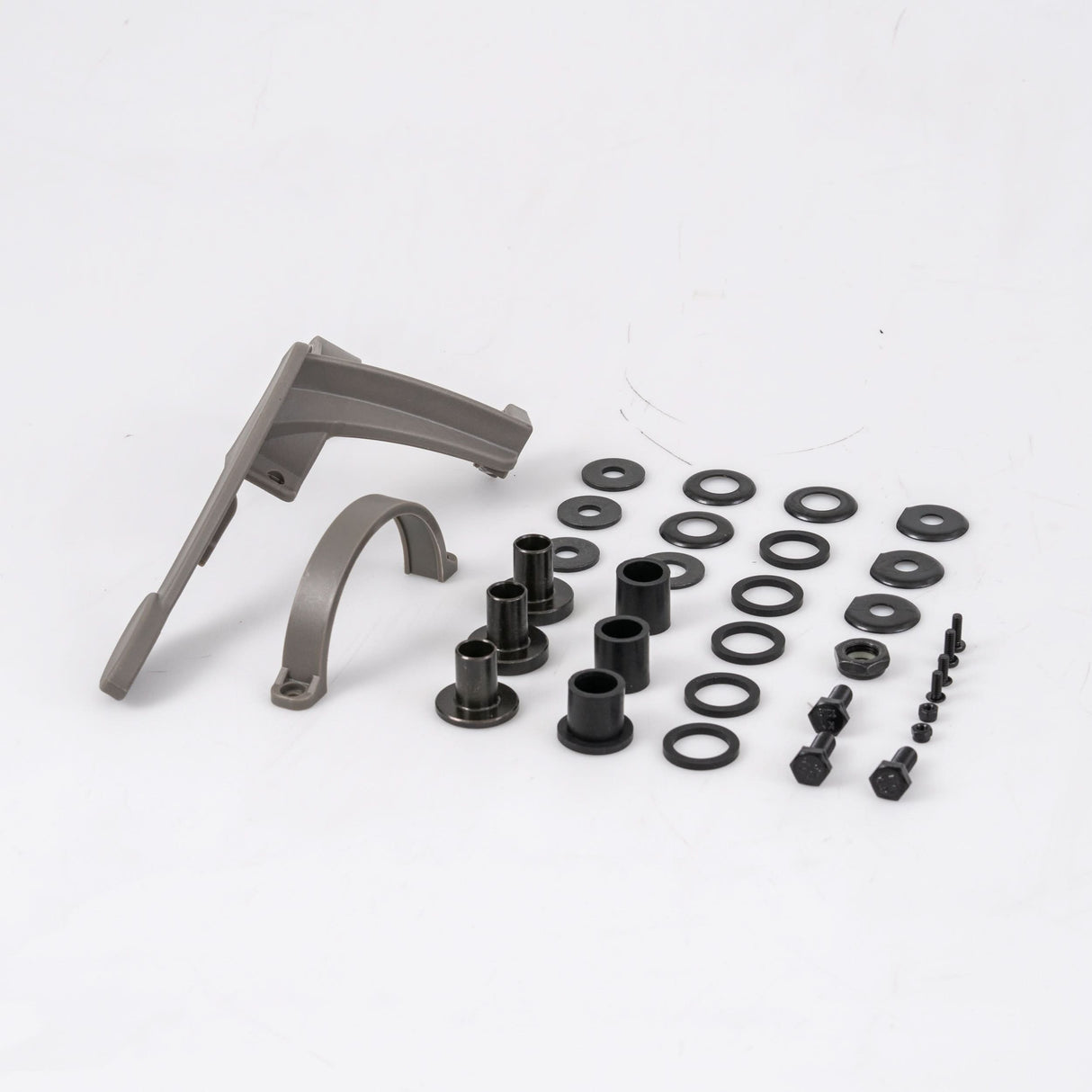 Left Motor and Gearbox Assembly with Freewheel and Mounting Hardware for the Jazzy Select, showcasing metal parts and black components in a detailed close-up.
