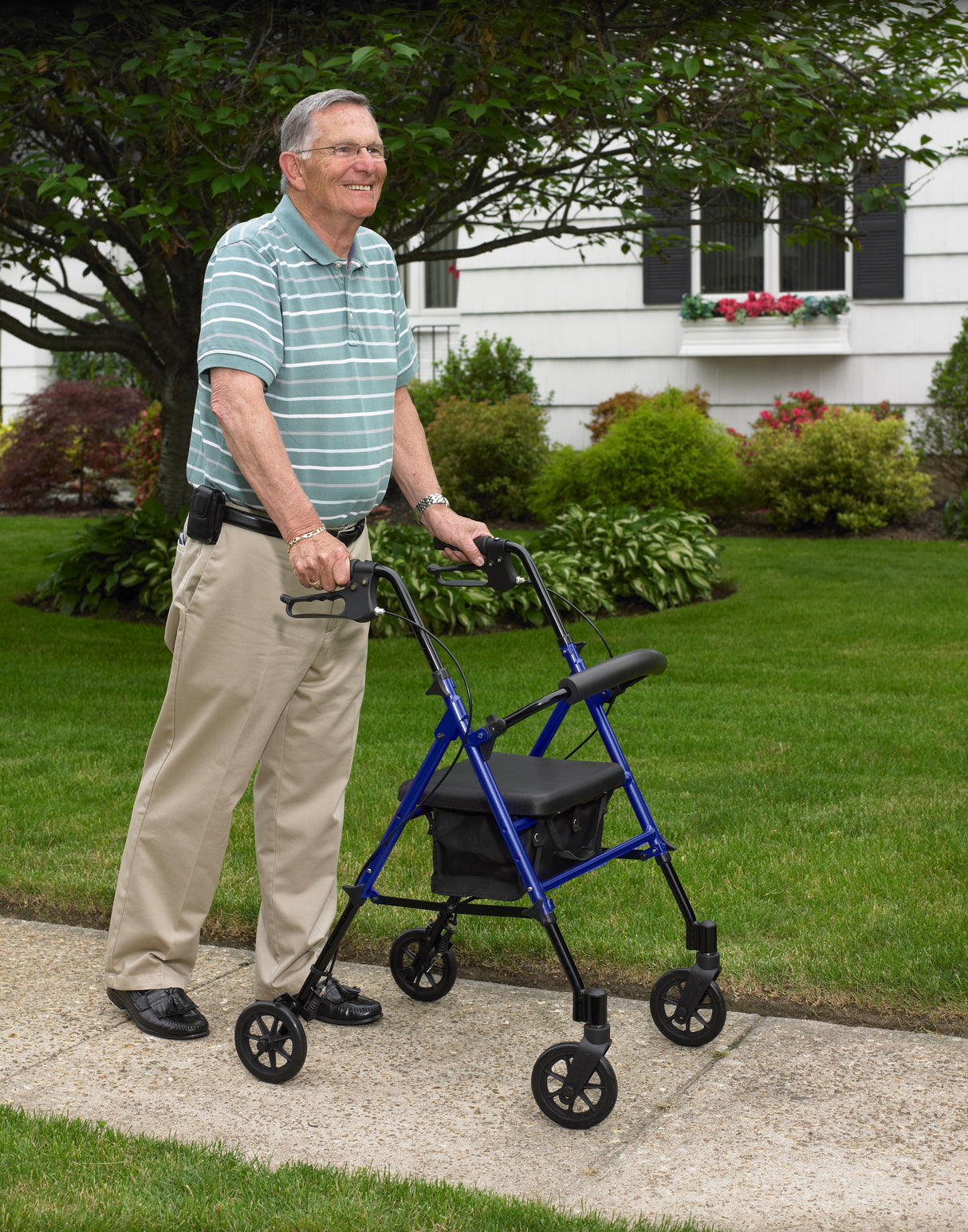 Adjustable Height Rollator Rolling Walker with 6" Wheels
