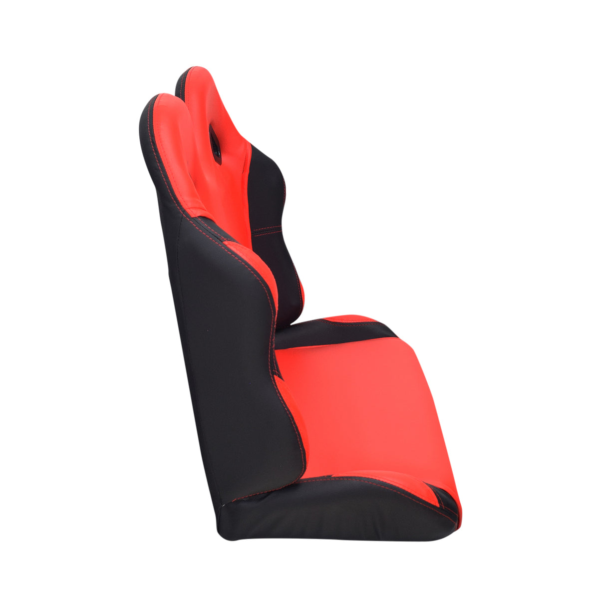 31-1/2 Red Double Seat for the Coleman KT196 Go-Kart (Blemished) with back vents for seatbelt placement, ideal for off-roading or casual driving.