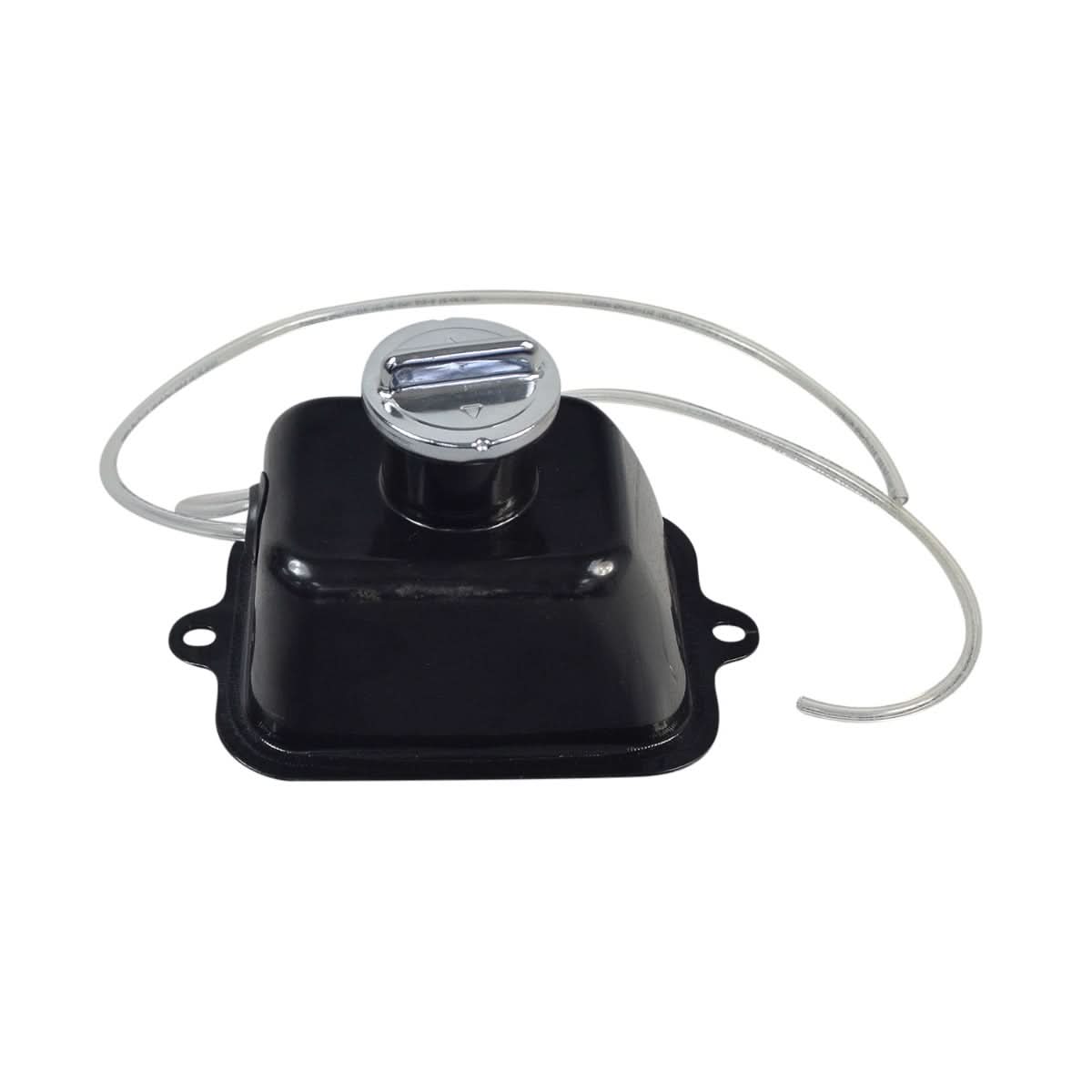 Fuel Tank for the Fit Right DB003 40cc 4-Stroke Mini Bike, showing a black metal container with a silver cap and attached wire, designed for easy replacement and versatile applications.