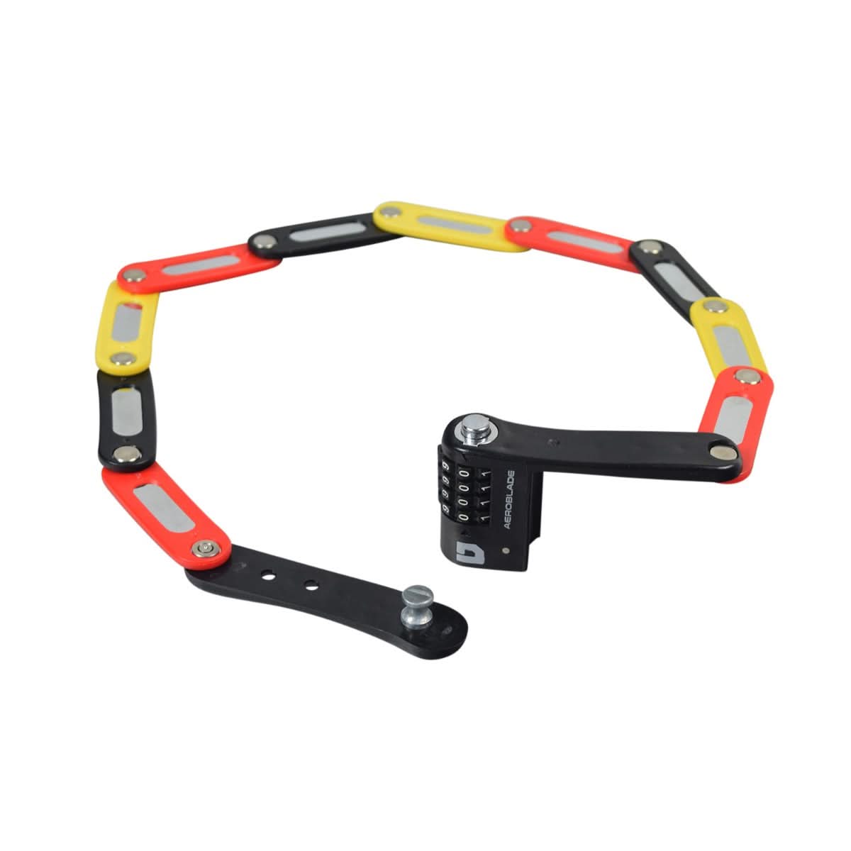 70cm Folding Bike Lock with 4 Code Combination, featuring a robust metal chain and integrated combination lock, perfect for securing bicycles and scooters.