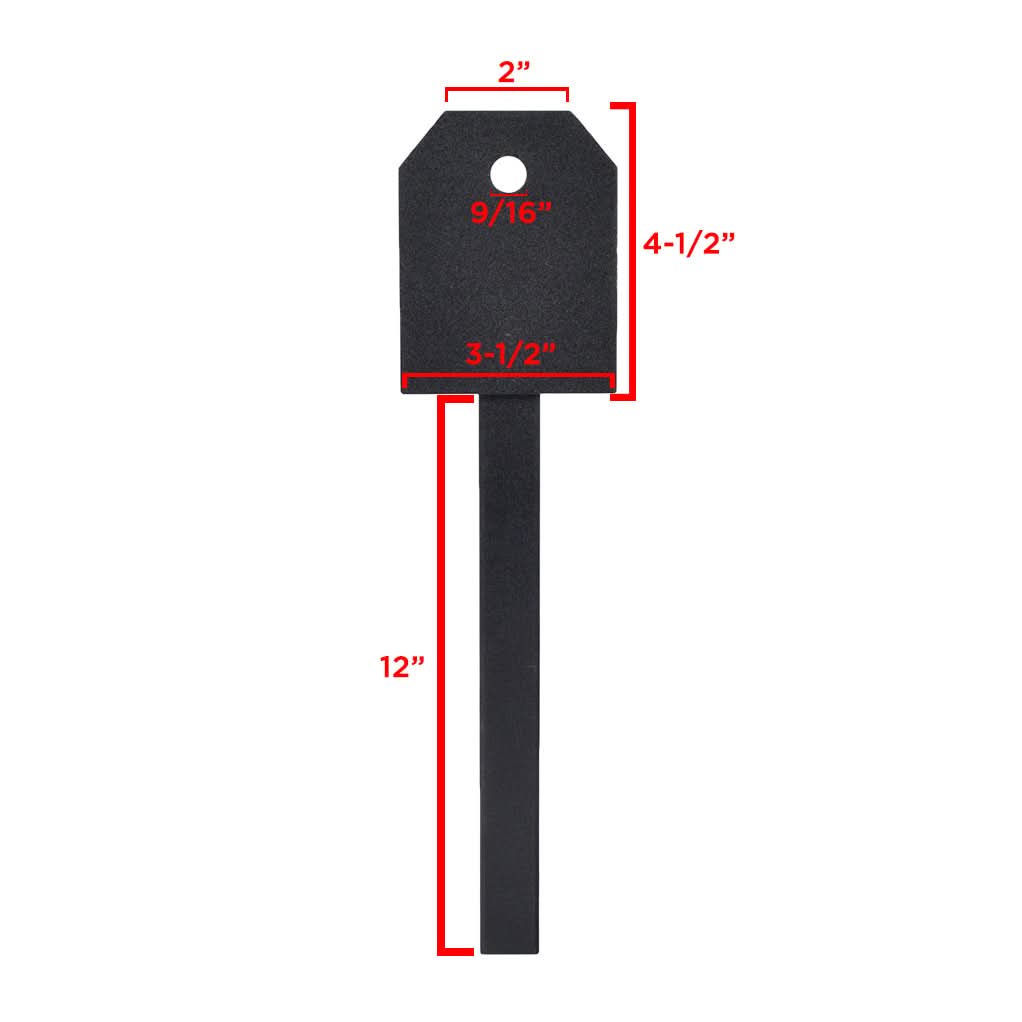 48 Multicolor LED Whip Light & Utility Cart Hitch Extender Kit for Mobility Scooters featuring a black rectangular hitch extender with red lines and a black tag with red text.