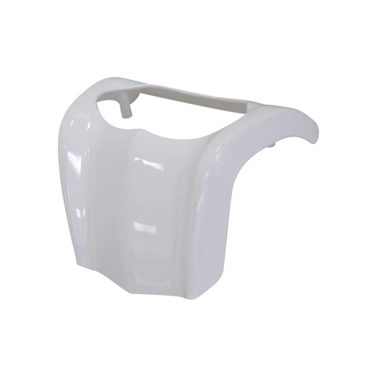 Console Trim for the Coleman AT125-EX ATV, a white plastic piece with a central hole, designed to hold the speedometer and instrument cluster on the handlebar center.