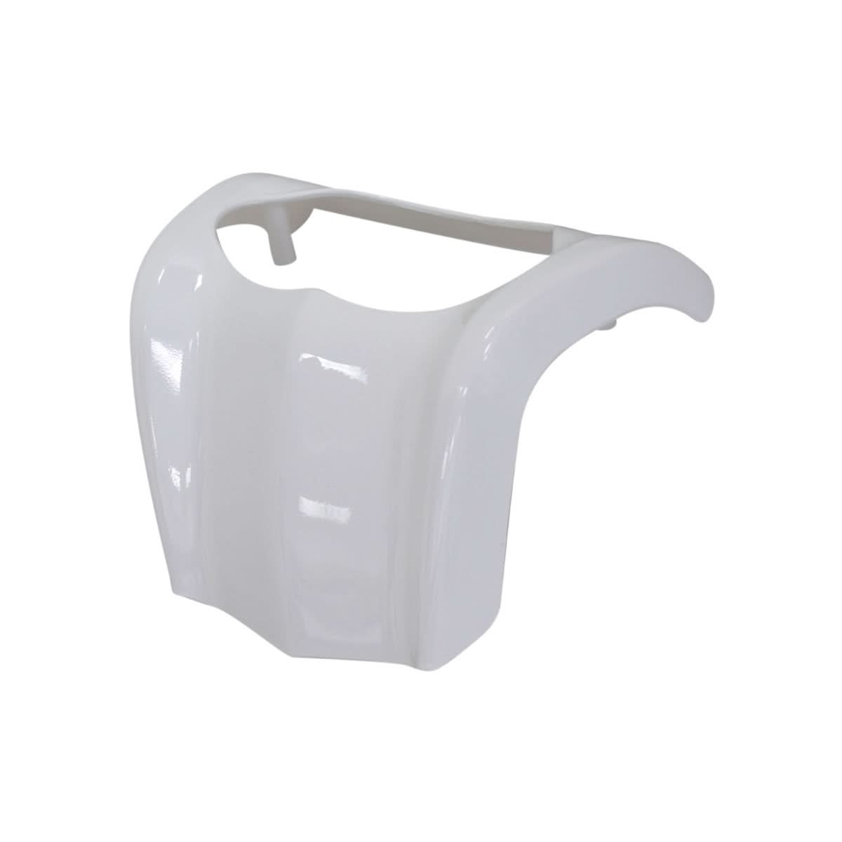 Console Trim for the Coleman AT125-EX ATV, a white plastic piece with a central hole, designed to hold the speedometer and instrument cluster on the handlebar center.