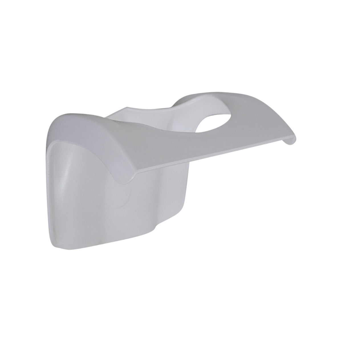 Console Trim for the Coleman AT125-EX ATV, a white plastic piece with a central hole, designed to mount on the handlebar center and secure the ATV's speedometer and instrument cluster.