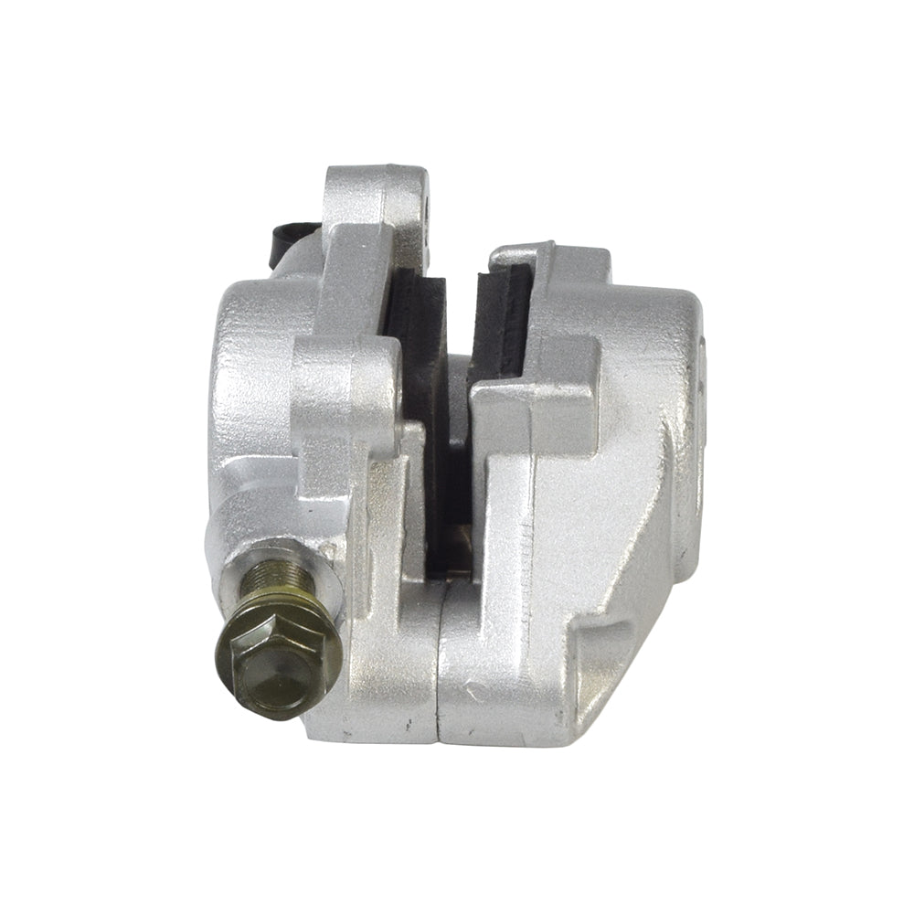 Brake Caliper with Pads for the Baja Blaster (BB65) 6.5 Hp Go-Kart, featuring a silver metal caliper with an attached bolt, designed for compatibility with various ATVs, dirt bikes, and go-karts.