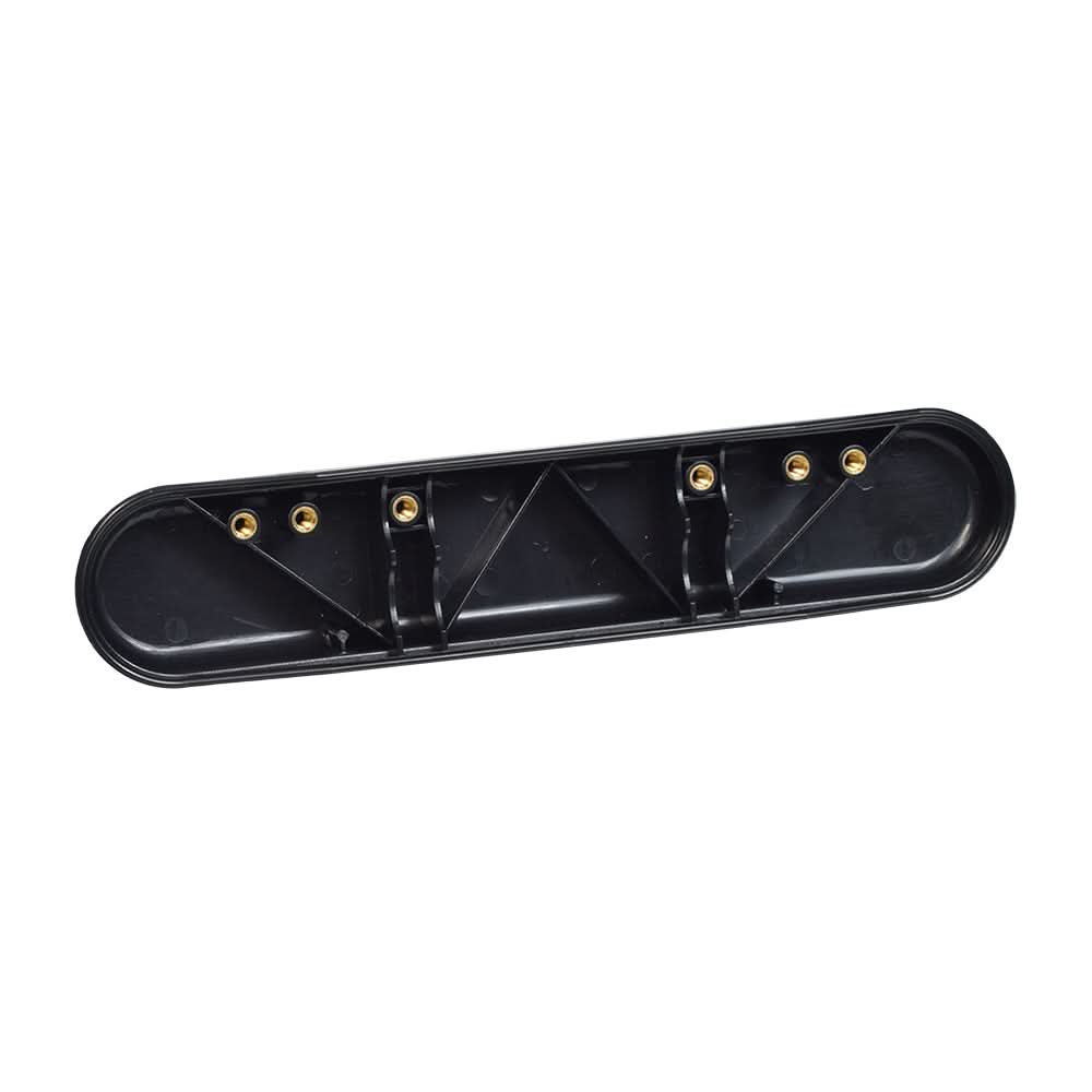 10-1/2 Desk Length Black Plastic Armrests for Wheelchairs (Set of 2), featuring a black rectangular design with multiple holes for adjustable fit.