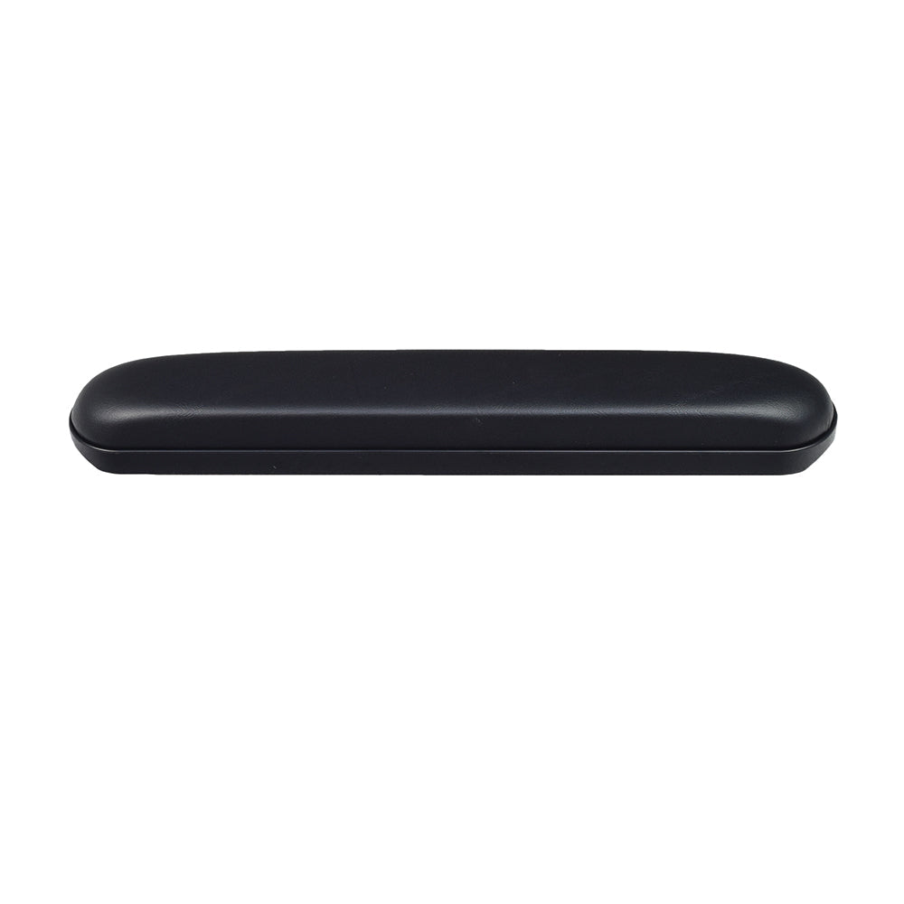 14 Full Length Padded Vinyl Armrest for Wheelchairs (Set of 2) shown as a black rectangular object with a lid, suitable for mounting on various wheelchair models.