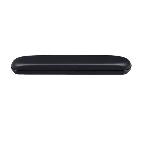 14 Full Length Padded Vinyl Armrest for Wheelchairs (Set of 2) shown as a black rectangular object with a lid, suitable for mounting on various wheelchair models.