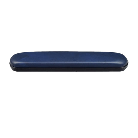 14 Full Length Padded Vinyl Armrest for Wheelchairs (Set of 2) shown with a blue case and black lid, highlighting the armrest's smooth leather surface and mounting holes.
