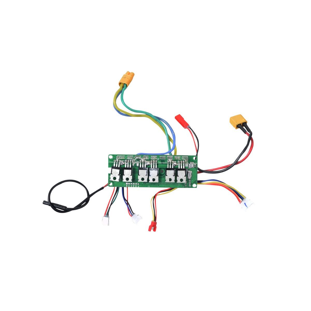 Motherboard & Harness for GOTRAX XR Elite Electric Scooter, featuring a green circuit board with multiple colored wires and connectors, integral to the scooter's operating system.
